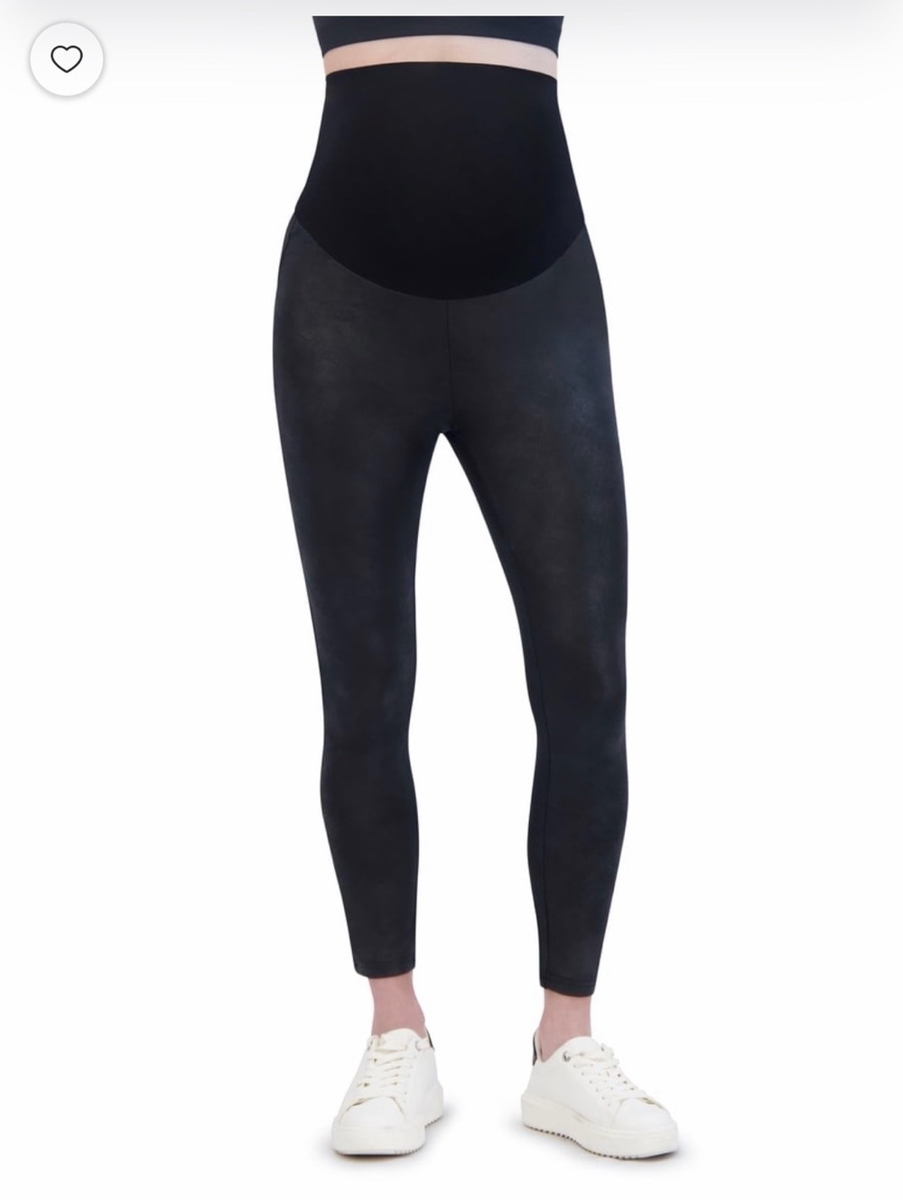 Time and Tru Maternity Faux-Leather Leggings - Black